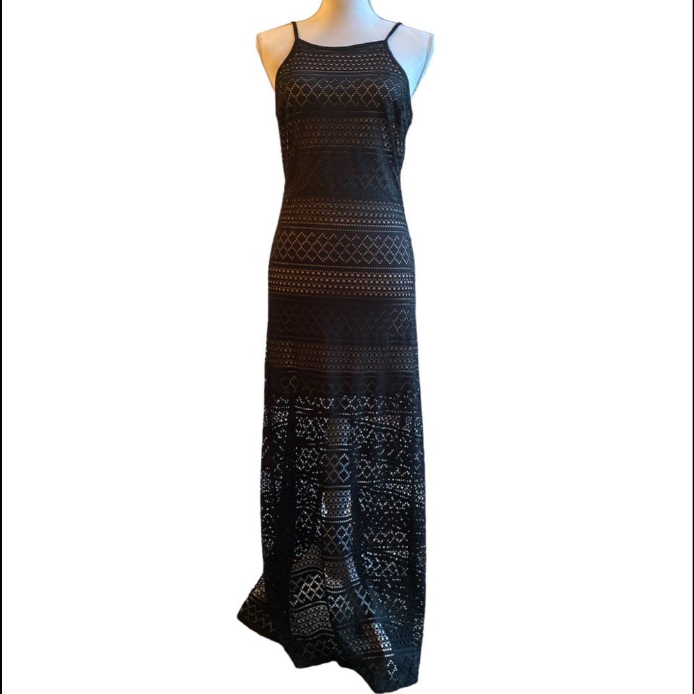 POETRY BLACK LACE MAXI DRESS